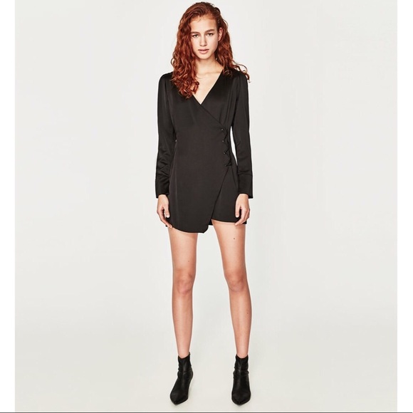 Zara Dresses & Skirts - Zara Satin Finish Asymmetrical Corset Wrap Dress